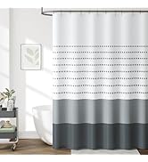 jinchan Grey and White Boho Shower Curtain Color Block Striped Fabric Shower Curtains for Bathroo...