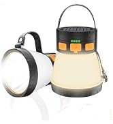 2 Pack LED Camping Lantern, 1500 Lumens Camping Lantern Rechargeable with Solar Panel Charging, W...