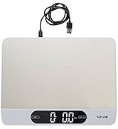 Taylor 22LB High Capacity Kitchen Food Scale with Stainless Steel Surface, Backlit Display, and U...