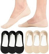 No Show Socks Womens Nylon Non Slip Low Cut Invisible Liner Footies Thin Silk Socks for Flats Loa...