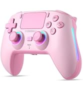 SIMGAL Wireless Game Controller Compatible with PS5/PC/STEAM/Mac, RGB LED with Microphone/3.5mm A...