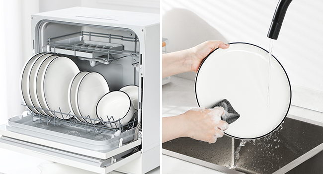 white dishes