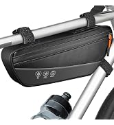 WOTOW Bike Frame Bag - Waterproof Bike Triangle Bag with Side Pocket - Reflective Bicycle Under T...