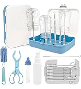 Pesilo 8-in-1 Bottle Brush Set, Bottle Cleaning Kit with Silicone Nipple Brush, Straw Brush, Soap...