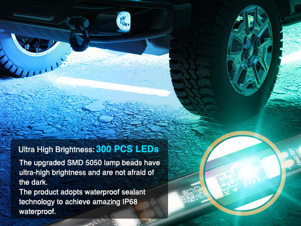 6pcs car underglow RGB neon accent strip lights