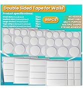 Birllaid Double Sided Tape for Walls, Picture Hanging Strips Removable Mounting Dots Adhesive Hea...