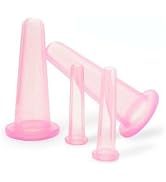 BWESOO 4Pcs Massage Cupping Set Silicone Mini Facial Cups Face Massager Helper Skin Care Neck Bac...