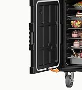 190qt Catering Food Warmers with Casters, Insulated Food Transport Container, Black, Commercial G...