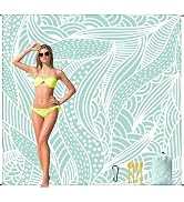 HIHOHO Beach Blanket Waterproof Sandproof Beach Mat 79”x 83” for 1-4 Adults Quick Drying Durable ...