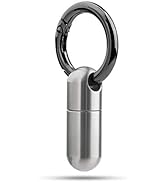Micro Keychain Pill Holder.TISUR Titanium Pill Case Waterproof Pill Fob for Emergency Aspirin & N...