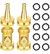 AUTOMAN Brass Hose Nozzle - High Pressure Jet Nozzle 4 Count (2 Set), Heavy Duty Water Hose Spray...