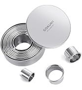 12-Piece 304 Stainless Steel Biscuit Cutter Set - Round Cookie Cutters for Baking (1/2/3/4/5 Inch...