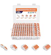 GreenCycle 120PCS Lever Wire Connectors Kit, Quick Push-in Wire Splice Connectors with Voltage Te...