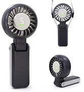 WIXBOSHU Portable Handheld Fan Foldable Personal Fans, 5 Gear Wind, 4000mAh Rechargeable Battery ...