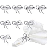 BEAVOING Pack of 18 Napkin Rings Alloy Hollow Out Flower Napkin Holder Dinning Table Napkin Ring ...
