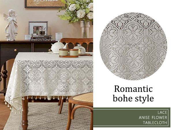 Boho Crochet Tablecloth