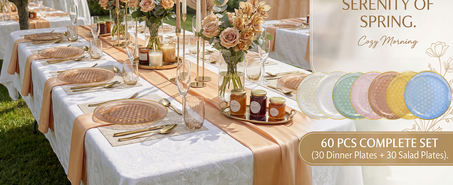 clear brown plates