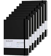 SUQJOY 8 Pack Lined Journal Notebooks for Writing,160 Pages, 5.5x8.3inch,Leather Hardcover, 100 G...
