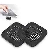Hair Drain Catcher,Raised Square Shower Drain Covers with Suction Cup,Easy to Install for Pop-up ...