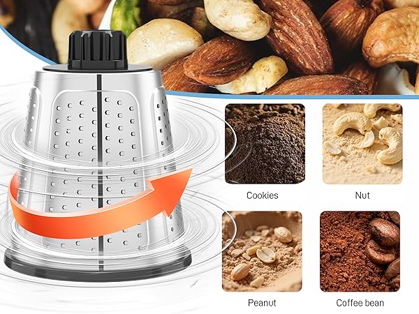 Rotary Cheese Grater Hand Crank with 4 Interchangeable Stainless Steel Blades