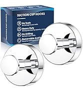 MOTAIPEAK Suction Cup Hooks for Shower,2Pcs Shower Hooks for Inside Shower,No Drill Towel Hooks f...