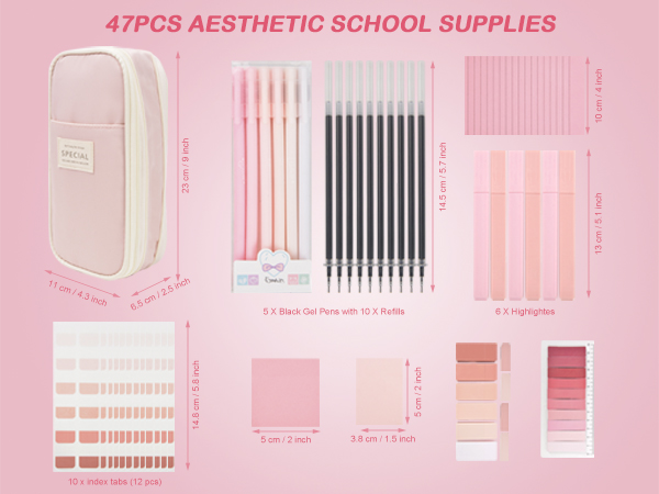 large-capacity pencil case colored highlighters retractable black gel pen replaceable refills