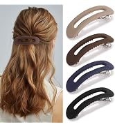 Atoden Flat Barrettes Clips for Thick Thin Fine Hair 4Pcs Large French Barrette Matte Hair Slides...