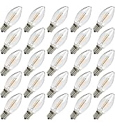 KGC C9 LED Replacement Christmas Lights Bulbs-0.6W Equivalent to 7W, Warm White 2200K, No Glass S...