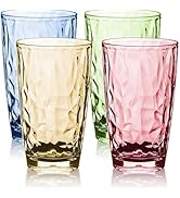16 oz Plastic Tumblers Drinking Glasses, Clear Acrylic Drinking Cups Wine Glasses Beverage Cups T...