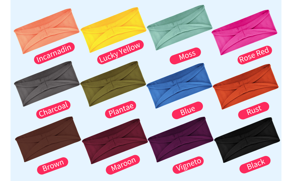 solid color headbands for women
