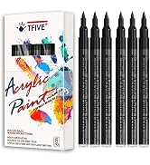 Black Marker Paint Pens - 6 Pack Acrylic Black Permanent Marker, 0.7mm Extra Fine Tip Paint Pen f...