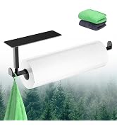 ASTOFLI Paper-Saver Towel Holder, Sturdy Under Cabinet Paper Towel Holder Wall Mount, Matte Black...