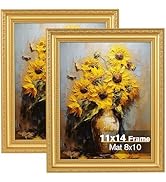 Splinterix 11x14 gold picture frame Set of 2, Ornate Vintage 11x14 Photo Frame for Wall Decor or ...