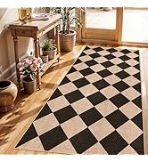 BYYVOO 3x6 Kitchen Runner Rug Washable Non Slip: Diamond Pattern Faux Jute Rug - Thin Easy Clean ...