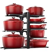 ORDORA Pots and Pans Organizer Rack for Cabinet, 15.83" Height 8-Tier Heavy Duty 120LBS Pot Pan O...