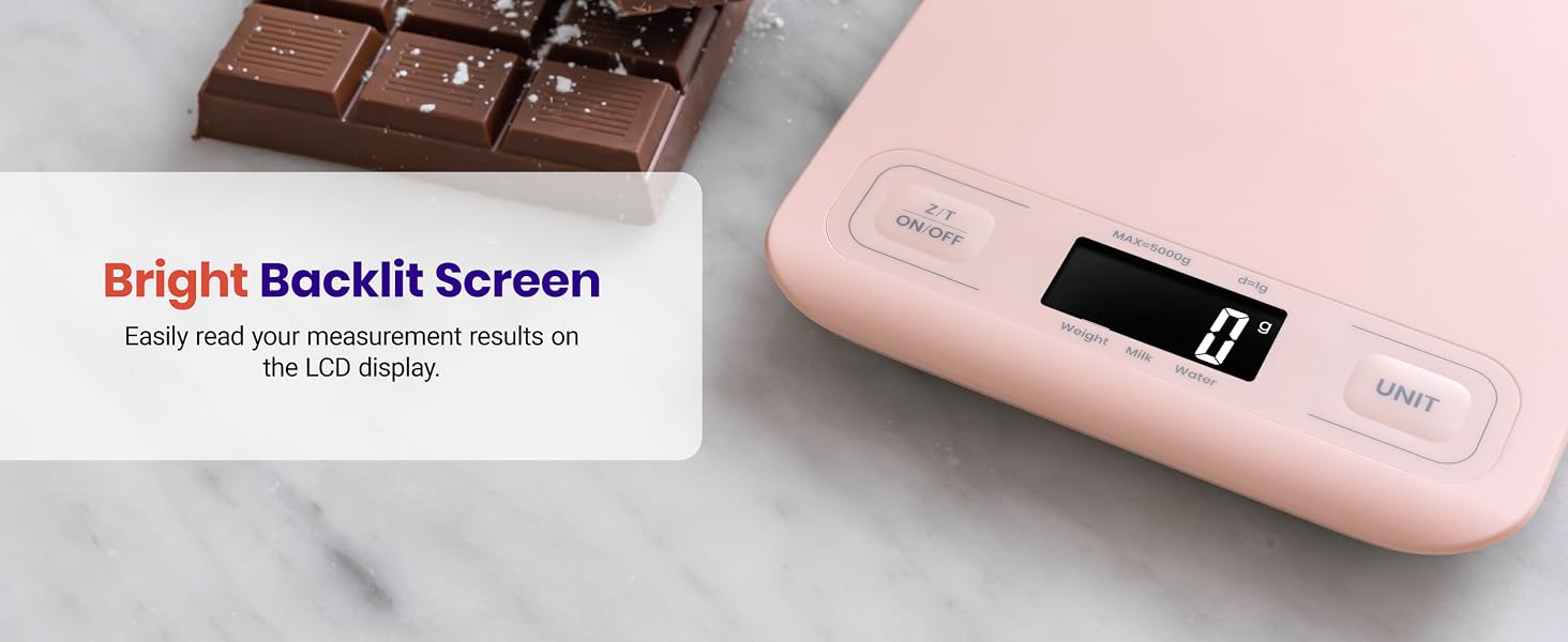 Bright LCD screen makes it easy to read.