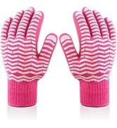 Oven Gloves with Fingers, Oven Mitts for Women Small Hands, 932? Heat Resistant Silicone Non-Slip...