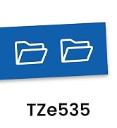 Brother Genuine P-touch TZe535 Label Tape in cardboard pack: White on Blue 12mm