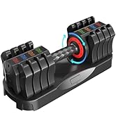 WHATAFIT 2026 Upgrade 25LB Adjustable Dumbbell, 5-in-1 Fast Weight Change with Anti-Slip Handle &...