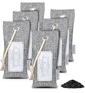 CLEVAST Activated Bamboo Charcoal Odor Absorber - 6 x 60g Air Purifying Bags Natural Fresh, Deodo...