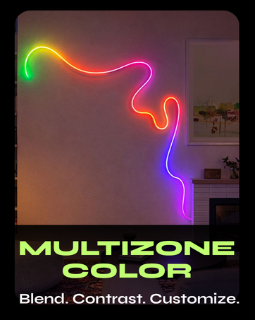 neon rope light lit up and on the wAll