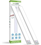BLS Under Cabinet Lights, 74 LED lights Battery Operated Motion Sensor Light Indoor, USB C Rechar...
