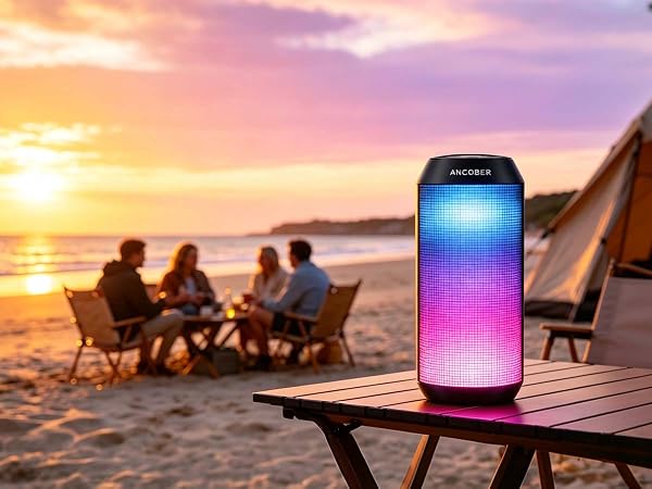 Vibrant LED Light Show: Bluetooth Speaker for Outdoor Party