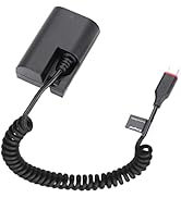 King Ma LP-E6 Dummy Battery Decoded LP-E6 Battery Replacement with Type-C Spring Power Adapter Ca...