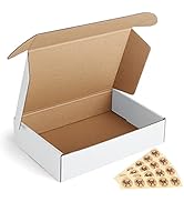 Eupako 9x6x2 Shipping Boxes Small Corrugated Cardboard Box - 25 Pack White Mailing Boxes for Pack...