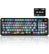MechLands Aula F-NB98 Transparent Keyboard with RGB Backlits, 3 Modes Wireless Mechanical Keyboar...