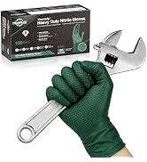 TitanFlex Heavy Duty Industrial Nitrile Gloves with Raised Diamond Texture, 6-mil, Latex Free (Da...