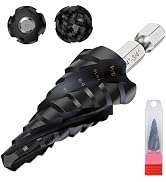 1/4"-3/4" Step Drill Bit for Metal, Four Spiral Flute M35 Cobalt Drill Bit, 1/4" Hex Shank Quick ...