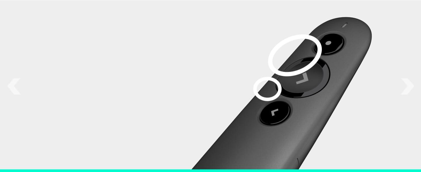 R500s Laser Presentation Remote, Bluetooth, USB-A Receiver, Presentation Clicker with Laser Pointer