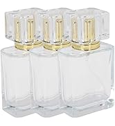 3Pcs 50ml Refillable Glass Perfume Bottle, Spray Transparent Liquid Empty Beauty Cosmetic Bottle(...